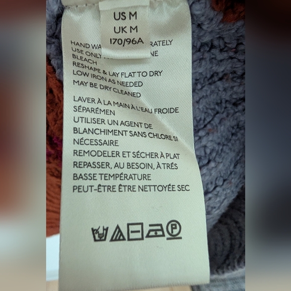 Free People Greater Than Rust Orange Pele Combo Cowl Neck Sweater, Sz M - Picture 9 of 9